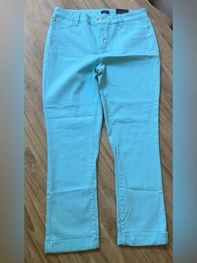 NYDJ Boyfriend Jeans in Bright Aqua Teal